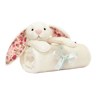 Blossom Cream Bunny 'Berry' Blankie