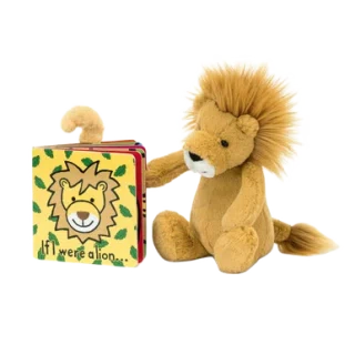 If I Were a Lion Board Book & Bashful Lion Medium