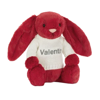 Bashful Luxe Bunny Scarlett with Personalised Cream Jumper
