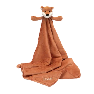 Personalised Bashful Fox Cub Blankie