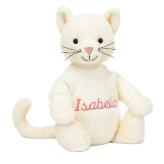Bashful Cream Kitten with Personalised Cream Jumper