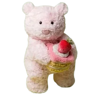 Leola Bear with Strawberry Cake