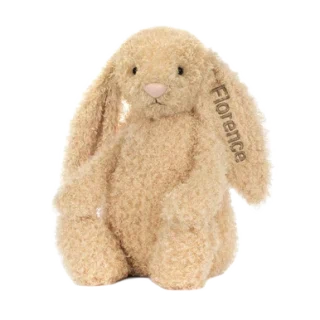 Personalised Bashful Luxe Bunny Curly Big