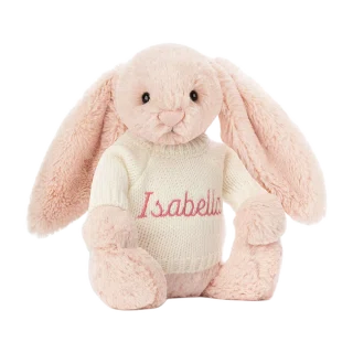 Bashful Blush Bunny with Personalised Cream Jumper