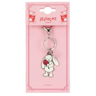 Cream Bunny with Rose Keyring