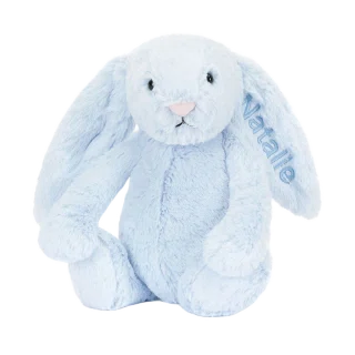Personalised Bashful Blue Bunny Medium