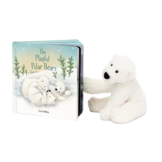 The Playful Polar Bears Book and Perry Polar Bear Small