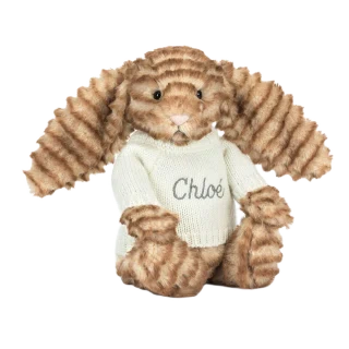 Bashful Luxe Bunny Juniper with Personalised Cream Jumper