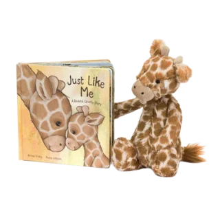 Just Like Me Book and Bashful Giraffe Medium