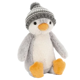 Bashful Bobble Hat Penguin - Grey