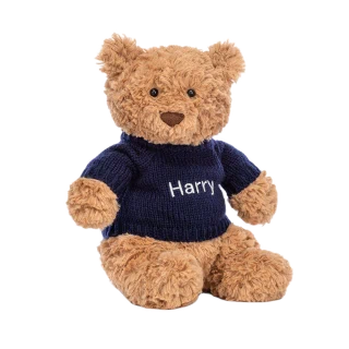 Bartholomew Bear with Personalised Navy Jumper