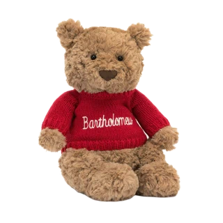 Bartholomew Bear with Personalised Red Jumper