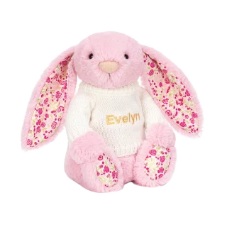 Blushkin Blossom Luxe Bunny with Personalised Cream Jumper