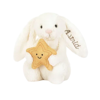Personalised Cream Bunny with Star