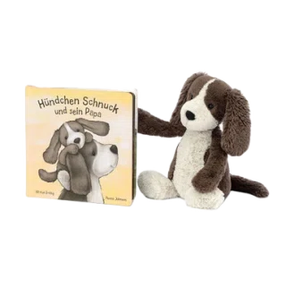 Hundchen Schnuck Und Sein Papa Buch and Bashful Fudge Puppy Medium