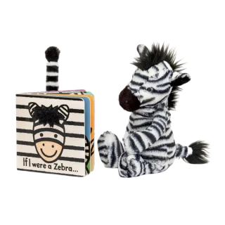 If I Were A Zebra Board Book and Bashful Zebra Medium