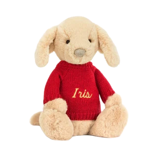 Bashful Luxe Puppy Orlando with Personalized Red Jumper