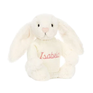 Bashful Cream Bunny with Personalised Cream Jumper