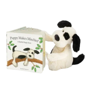 Puppy Makes Mischief Book and Bashful Puppy Medium