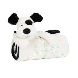 Bashful Rufferty Black & Cream Puppy Blankie