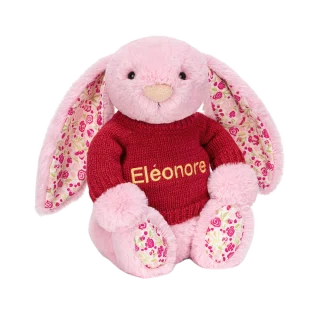 Blushkin Blossom Luxe Bunny with Personalised Red Jumper