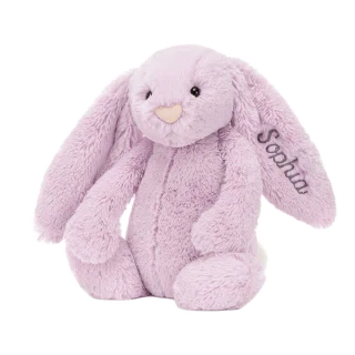 Personalised Bashful Lilac Bunny Medium