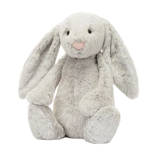 Personalised Bashful Silver Bunny Huge