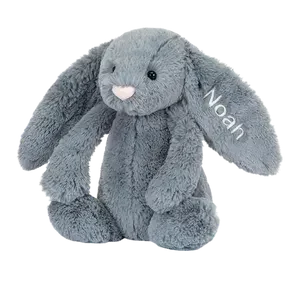 Personalised Bashful Dusky Blue Bunny Medium