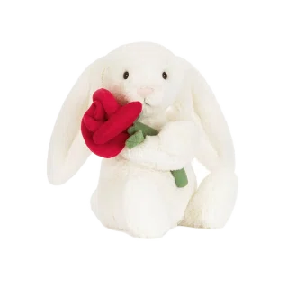 Cream Bunny with Rose