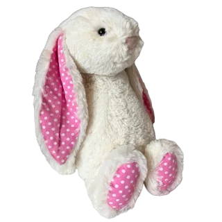 Bashful Strawberry Pink Polka Dot Bunny