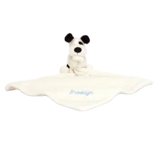 Personalised Bashful Black & Cream Puppy Soother