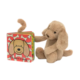 If I Were a Dog Board Book & Bashful Toffee Puppy Medium