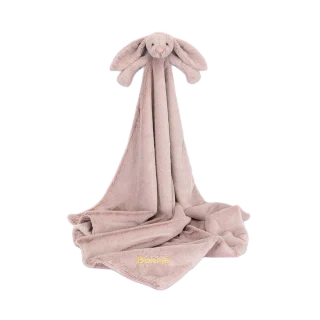 Personalised Bashful Luxe Bunny Rosa Blankie