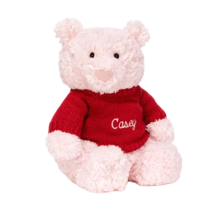 Leola Bear with Personalised Red Jumper