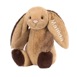 Personalized Bashful Patchwork Brown Bunny Original
