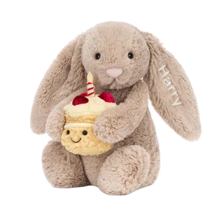 Personalised Bashful Beige Bunny 'Birthday'